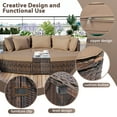 thumbnail image 6 of Highsound 6-Piece Outdoor PE Wicker Rattan Sofa Set, Free Combination Patio Round Conversation Seating Group with Coffee Table and Thick Cushions, Brown, 6 of 9