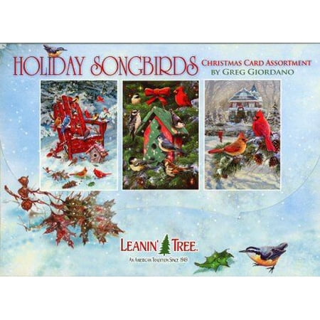 Greg Giordano Holiday Songbirds 20 Christmas Card Assortment #90280 - Retired, Cardinals and Assorted Songbirds. By Leanin