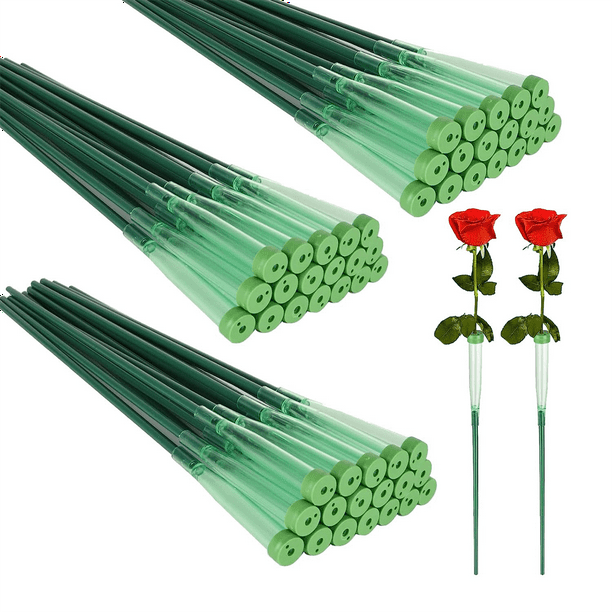 Qtmnekly 100Pcs Floral Water Tubes Plastic Green Floral Tubes with