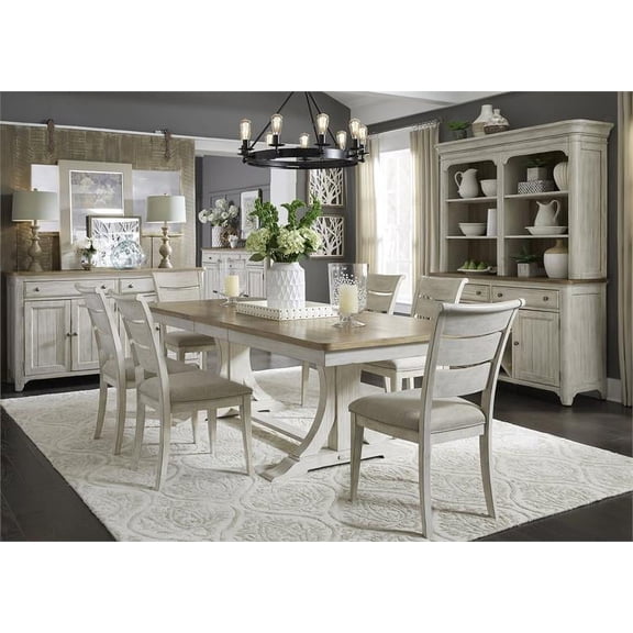 Liberty Furniture Farmhouse Reimagined Opt 7 Piece Trestle Table Set - White