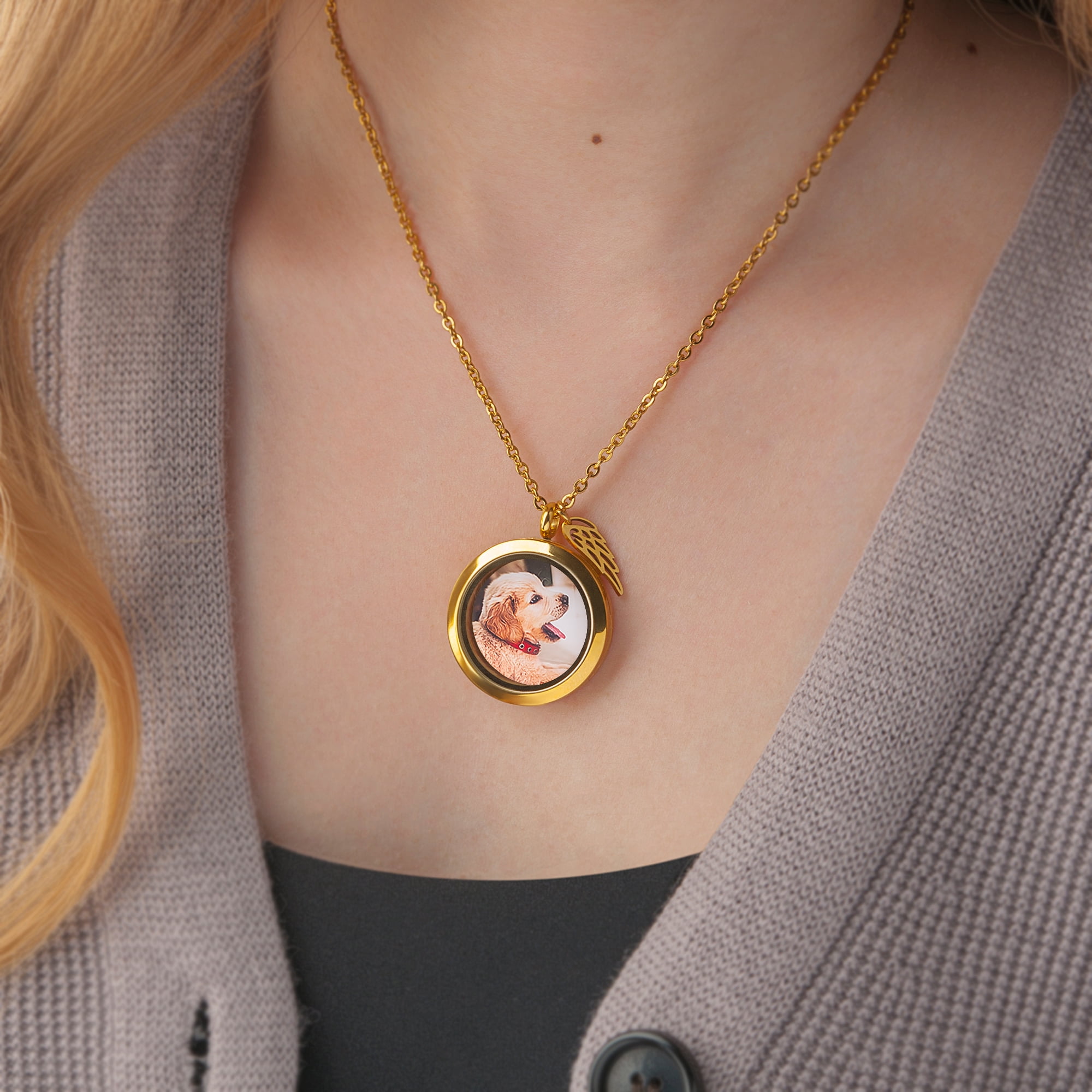 Family store photo necklace