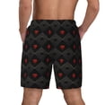 thumbnail image 4 of Uemuo Red Poker Pattern Mens Swim Trunks Quick Dry Board Shorts with Mesh Lining, Stretch Beach Shorts Quick Dry No-Chafing Board Shorts-Small, 4 of 9