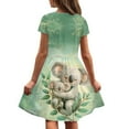 thumbnail image 5 of Uourmeti Girls Koala Dresses Size 3-4 Summer Soft Short Sleeve Dress Lightweight Loose Fit O Neck Knee A-Line Dresses with Pockets, 5 of 6