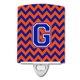 thumbnail image 1 of "Treasures Letter G Chevron Luz nocturna de cerámica naranja y azul, 6x4, multicolor" Caroline's Treasures CJ1044-GCNL, 1 of 1
