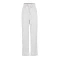 thumbnail image 4 of REALiKUN Women’s Wide Leg Pants High Waist Drawstring Straight Leg Sweatpants Textured Trousers Lounge Pants with Pockets, 4 of 7