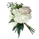 thumbnail image 5 of Ramo de flores de peonía artificial, decoración floral de boda, centro de mesa de oficina en casa, flor falsa, blanco rosa Kearding HA7160-02B, 5 of 6