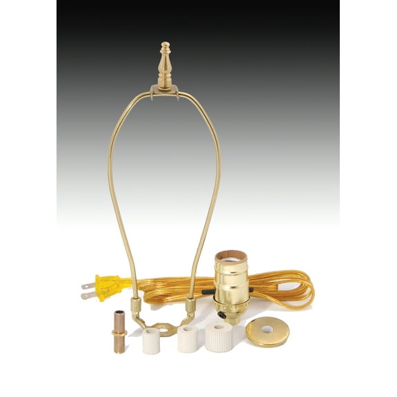 B&P Lamp® Adapter Kit w/9" harp & Brown Cord