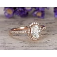 thumbnail image 2 of Classic Oval Cut 1.50 Ct Moissanite and Diamond Halo Wedding Ring in Rose Gold, 2 of 4