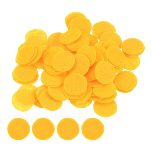 REGALWOVEN Round Felt Circles Pre Cut Felt Craft Pads Non-Woven Mini Felt Fabric Circles Yellow 20mm