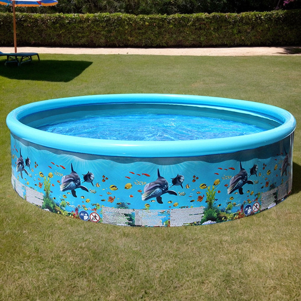 HUISZJ Inflatable Swimming Pool, Circular Outdoor Swimming Pool, Ground Blow Up Pool for Warter Party Suppies (49.22x11.82inch)