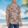 thumbnail image 3 of Fotbe dogs and cats Pattern Hawaiian Shirt for Men Unisex Summer Beach Casual Short Sleeve Cotton Linen Button Down Shirts,Medium, 3 of 7