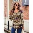 thumbnail image 5 of Zeagoo Casual Long Sleeve Shirts for Women Boho Floral Blouse V Neck Work Tunic Tops Daily Wear, 5 of 6