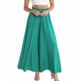 thumbnail image 3 of Pantalones Casuales para Mujer, con Cintura Elástica y Pierna , con Bolsillos. Verde L, 3 of 9