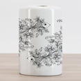 thumbnail image 2 of Zodiac Ceramic Toothbrush Holder, Floral Images Pisces Sign Fish House of the Water Element Sensitivity Planet Sign, Versatile Countertop for Bathroom, 4.5" X 2.7", Black White, by Ambesonne, 2 of 4