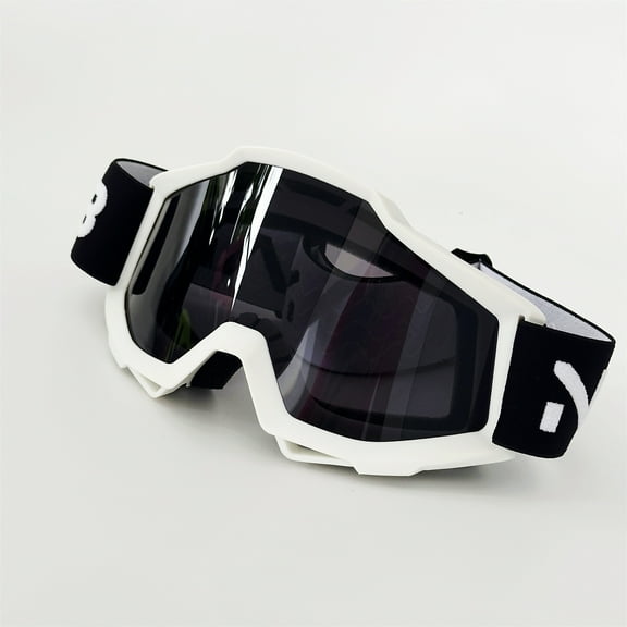 Motocross Goggles - Dirt Bike Motorcycle Goggles for Men, Women & Youth - Off Road Riding Racing（White frame gray sheet）