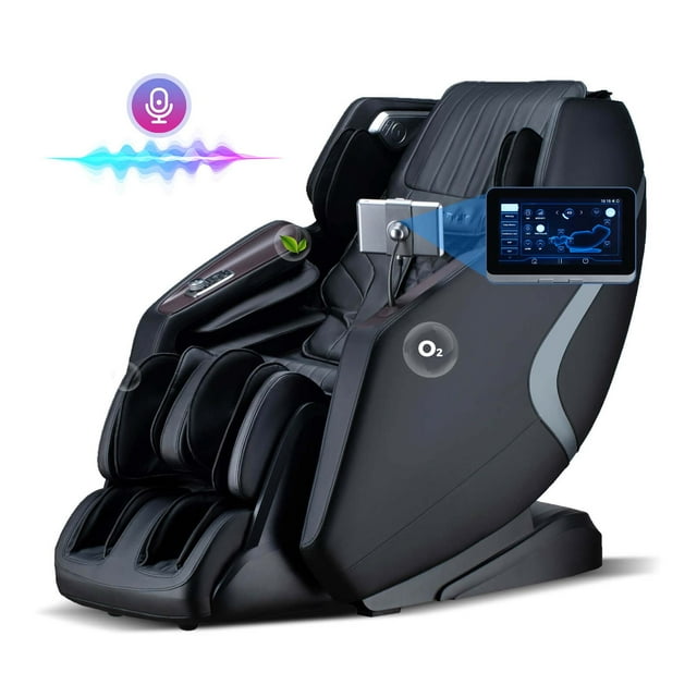 Costway 4D SL-Track Full Body Massage Chair with Zero-Gravity Design, Heated Shawl, Black