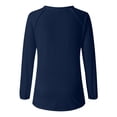 thumbnail image 4 of MHFRRA Camiseta Informal de Manga Larga con Cuello En V y Estampado Canadiense para Mujer Azul, 4 of 4