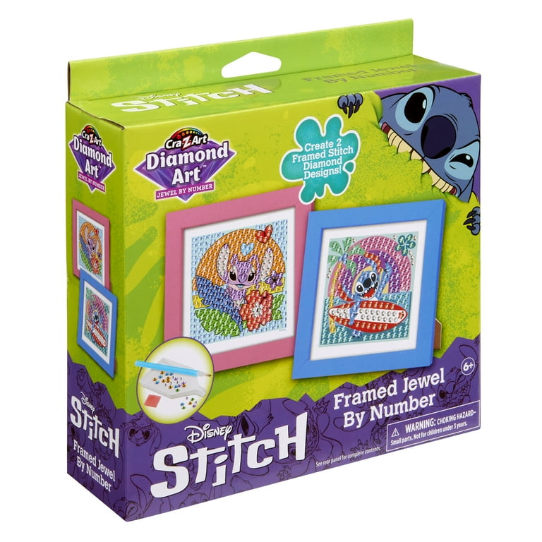 Cra-Z-Art Disney Stitch Framed Diamond Art Jewel by Number, ages 6