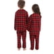 thumbnail image 3 of Conjunto de pijama de algodón de 2 piezas para niños, niñas, estampado a cuadros, ropa de descanso navideña, conjunto de pijamas de algodón para niños a cuadros, 3 of 4