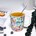 thumbnail image 5 of Yiaed Colorful Watercolor Dots Print Ceramics Coffee,Large Handle Design,Extra Large Tea and Coffee Cup for Office and Home Mugs, 5 of 6