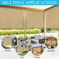 thumbnail image 3 of Jane Stone 10'W x 8'H Outdoor Roller Shades, Cordless Roll up Blinds with Valance, Exterior Shade Cloth Roll for Patio Porch Pergola,Wheat, 3 of 6