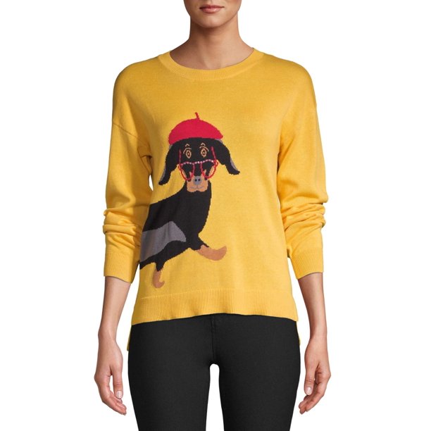 Time and Tru Women's Dachshund Sweater