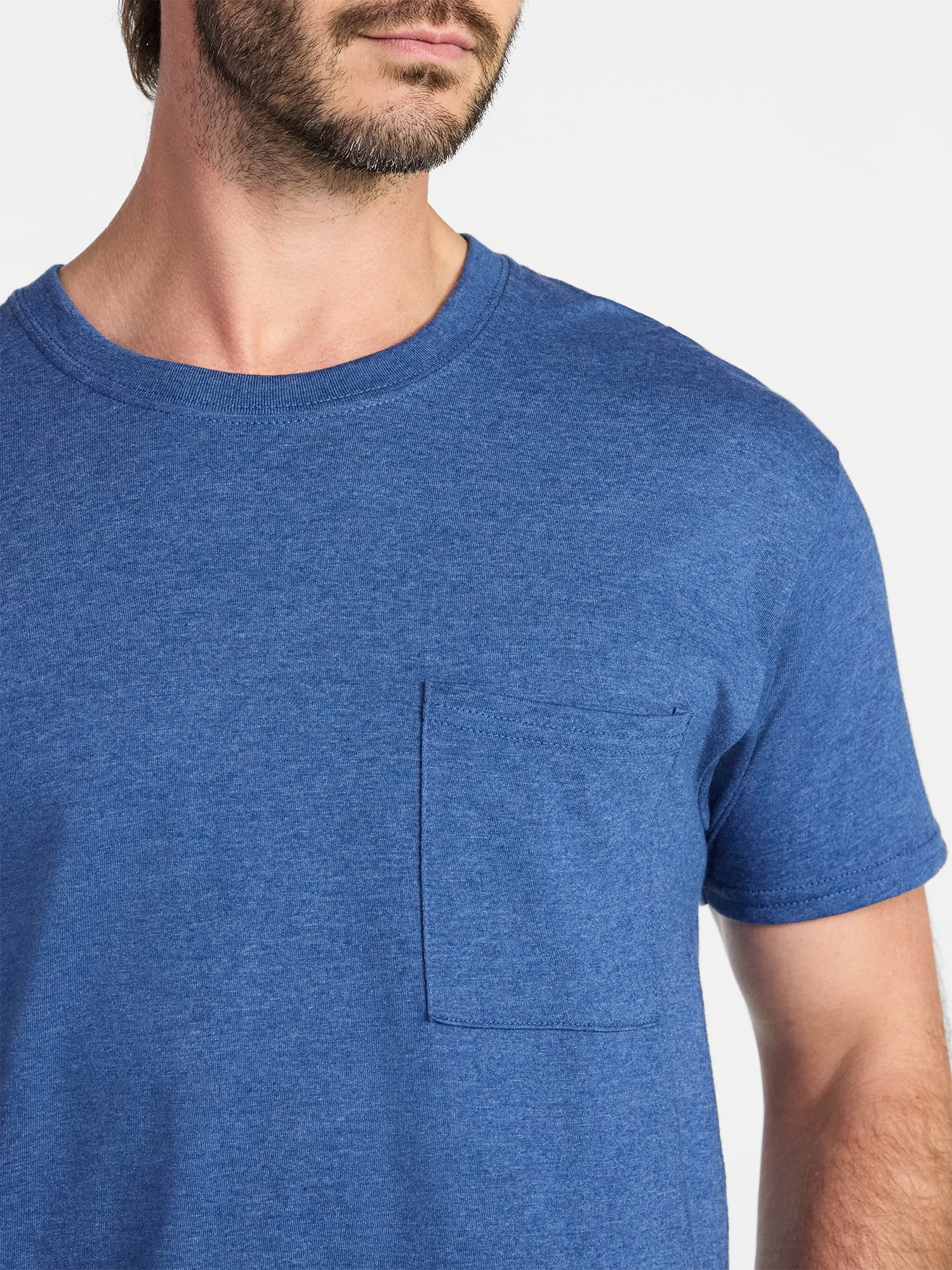 Athletic Works Men's and Big Men's Cotton Pocket Tee, Sizes XS-5XL and Tall Sizes