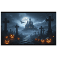 thumbnail image 1 of Gothic Design Halloween Banner with Scary Pumpkins Spooky Castle Backdrop Dark Atmosphere for Halloween Party Decoration, 1 of 5