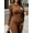 Brown, variant on Women's 2-Piece Set Long Sleeve Fitted Top and Leggings Ribbed Knit