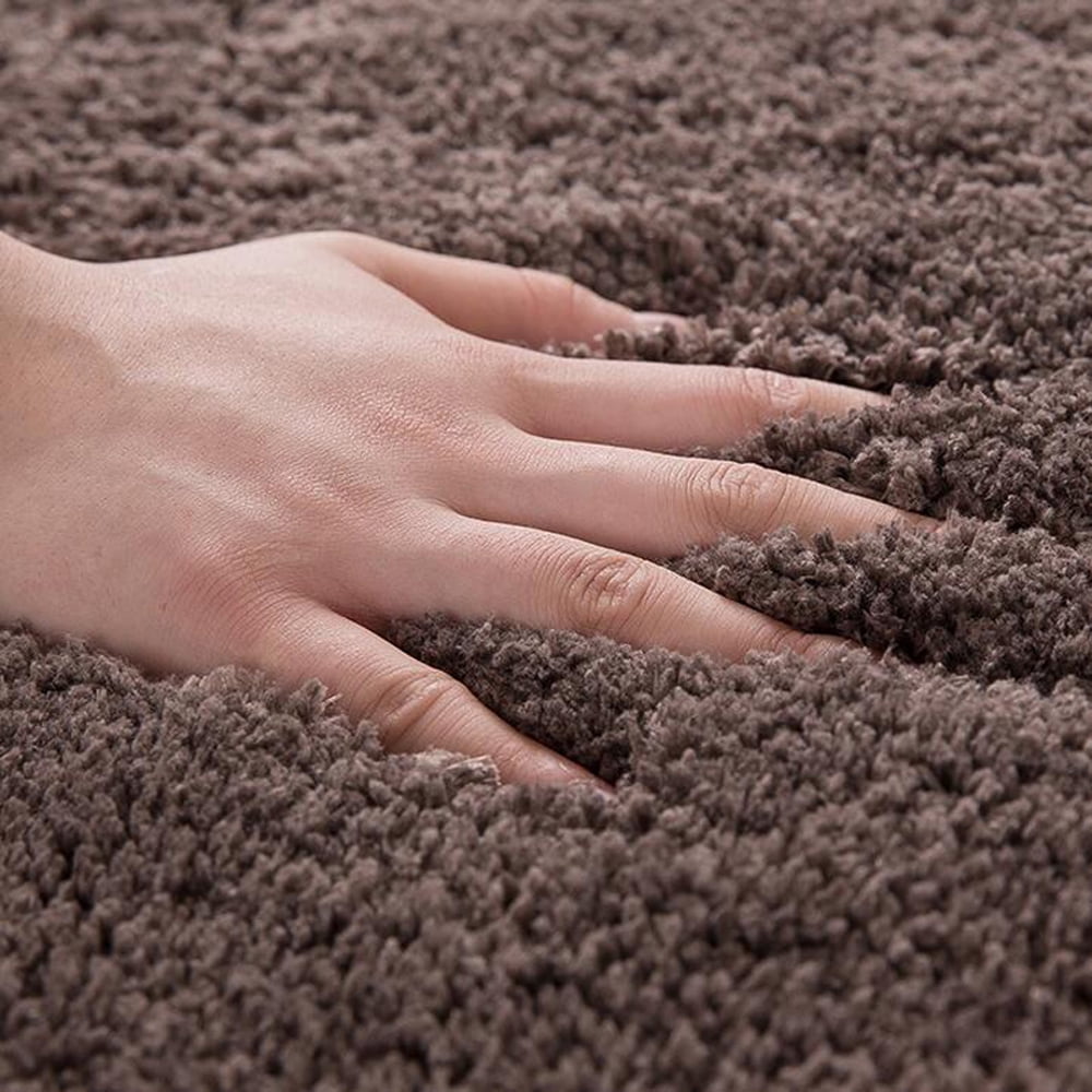 Soft Brown Bathroom Rugs Absorbent Non-Slip Backing 20" x 32" Fluffy Microfiber Bath Mats Machine Washable