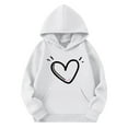 thumbnail image 4 of Thetops Little Girls' Hoodie 5T White - Cute Sparkle Heart Graphic, Soft 100% Polyester, Kangaroo Pocket, Durable Everyday Wear, 4 of 4