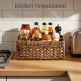 thumbnail image 6 of Best Choice Products Handwoven Silverware Organizer w/ Handle, 5 Compartment Flatware Organizer - Chestnut, 6 of 8