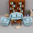 thumbnail image 4 of Homerr Dollhouse Living Room Furniture Miniature Sofa Set 1/6 1/12 House Furniture Couch Model with Pillow Sofa Figurine Royal Style Good Detail Microscale Scene Photo Prop Miniature, 4 of 10