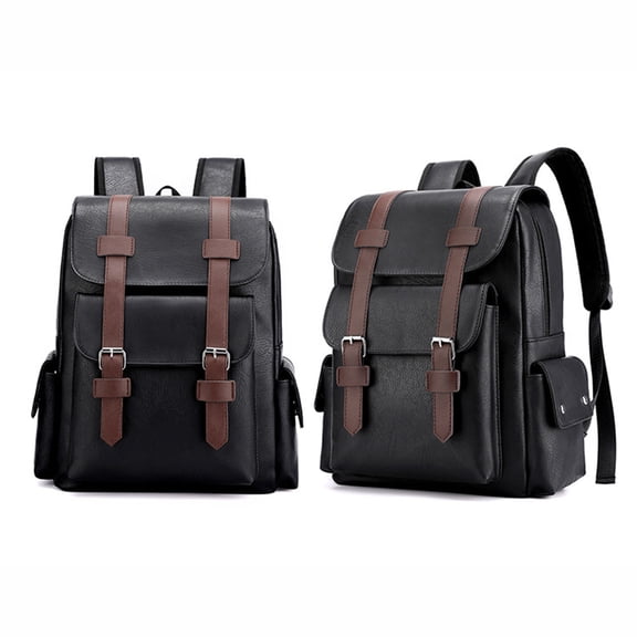 YOBOLK Backpacks Backpacks for Women Leather Laptop Backpack For Men, Work Business Travel Office Backpack College Bookbag, Casual Computer Backpack Fits Notebook 15.6 Inch Clearance