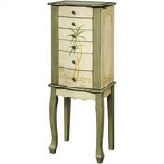 Antique White/brushed Celadon Hand Paint