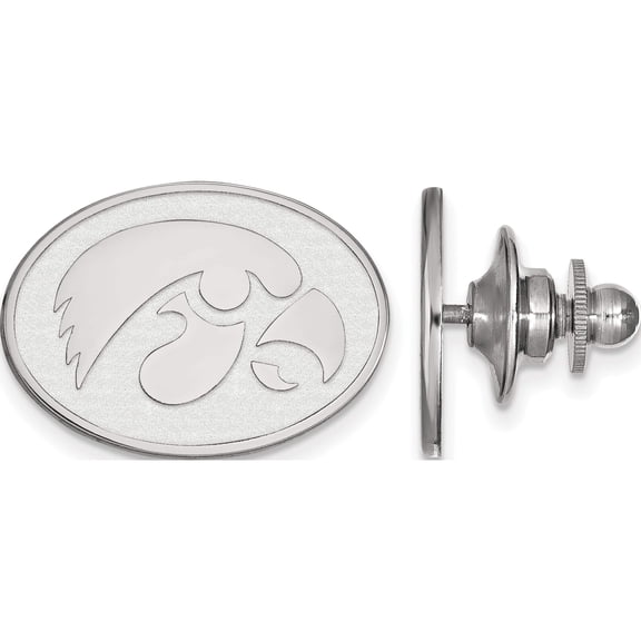 Sterling Silver Rh-Plated Logoart University Of Iowa Lapel Pin (17 X 22) Made In United States ss052uia