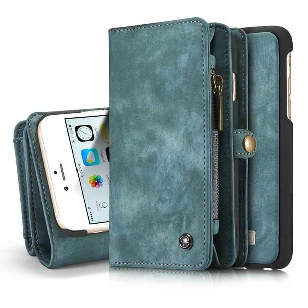 Whitney vallei jeans iPhone 6 Plus/ 6S Plus Case, Allytech 2 in 1 Handmade Leather Zipper Wallet  Case w/