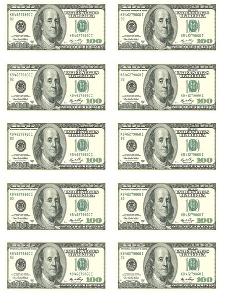 ten 100 dollar bill images edible cupcake or cake topper walmart com
