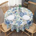 thumbnail image 3 of Pioneer Flower Floral Print Pattern Round Tablecloth 60"x60",Wrinkle Wipeable Table Cloth for Kitchen Dining Room Picnic Patio Party, 3 of 6