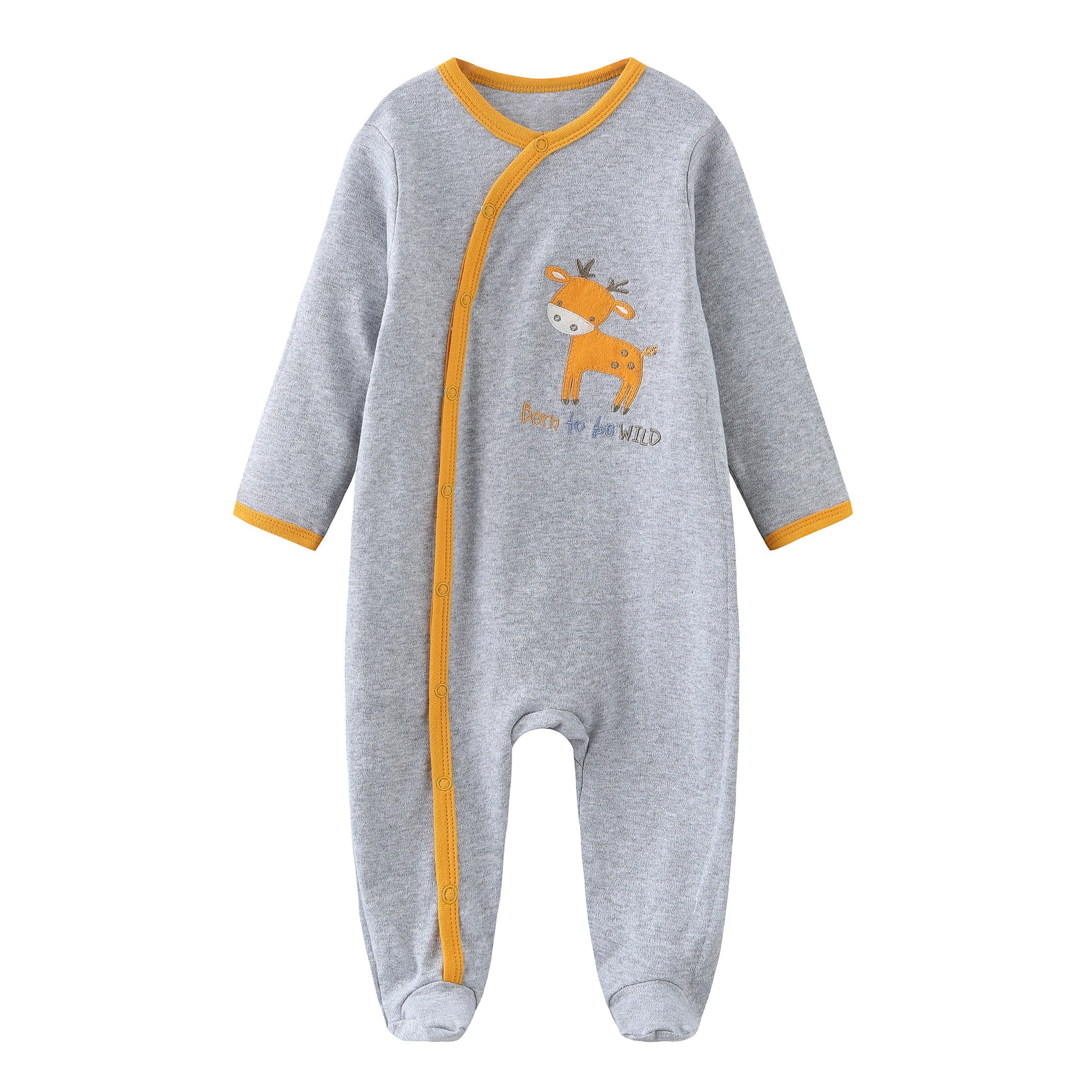 Zavbaby Unisex Newborn 3 Pieces Sleep´N Play Footed Pajamas Cotton Cartoon Rompers Infants Outfit ，Size:0-12Months