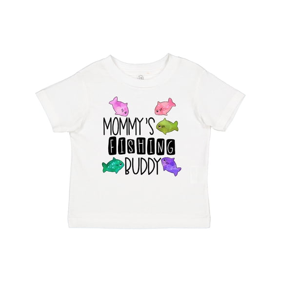 Inktastic Mommy's Fishing Buddy with Colorful Fish Boys or Girls Baby T-Shirt