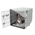 thumbnail image 5 of Underwater Dog Crate Cover, Whale Fish Waves Big Lash of Ocean Doodle Sea Life, Easy to Use Pet Kennel Cover Small Dogs Puppies Kittens, 7 Sizes, Pale Grey Pink and White, by Ambesonne, 5 of 6
