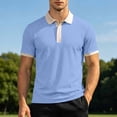 thumbnail image 4 of COSFO Waffle Mens Polo Shirts Short Sleeve Colorblock Performance Shirt Moisture Wicking Collared Pullover Classic Fit Dry Fit Mens Shirts, 4 of 9