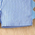 thumbnail image 5 of Boy Outfits Toddler Kids Boys Summer Short Sleeve Cartoon Dinosaur Prints Pullover Tops Striped Shorts Outfits Boys Shorts Blue 12 Months-18 Months, 5 of 7