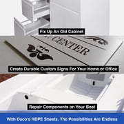 Duco USA-Made HDPE Sheet 1/8 Inch Thick 6 x 6 - 4 Pack of White HDPE Plastic Cutting Board Plastic Sheet for Kitchen, Signs, Crafts, Shelf Board, and Dishwasher Friendly
