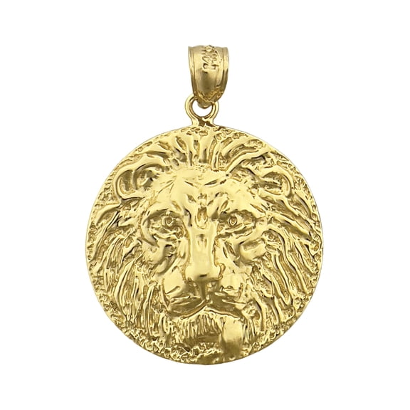 14K Gold Lion Head Medallion