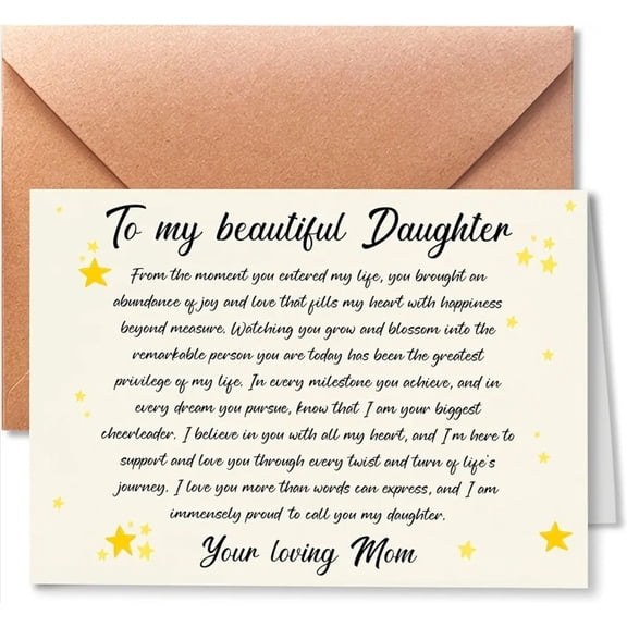 Heartfelt Letter to My Beautiful Daughter – Touching Message of Love and Support – Perfect for Birthdays, Graduations, or Any Special Occasion