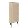 thumbnail image 6 of Compact Rattan Door Corner Cabinet Freestanding Shelf Organizer for Small Spaces, Storage Solution for Living Room Kitchen Bathroom Bedroom, 6 of 9