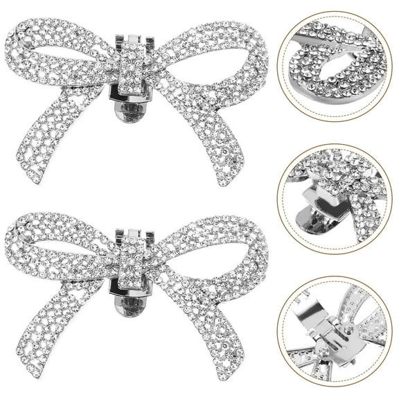 ELAYARD Rhinestone Bow Shoe Clips 1 Pair Decorative Accessories for Wedding, Party, and Special Occasions