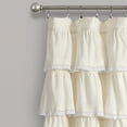 thumbnail image 4 of Lush Decor Lace Ruffle Ruffle with Lace 84" x 52" Textured Ivory 3" Rod Pocket Single Window Panel, 4 of 11